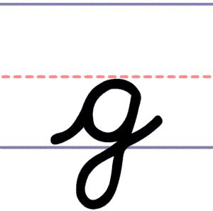 what does g look like in cursive|How to Write a Lowercase Cursive g.